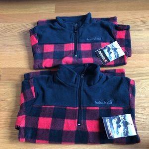 2 fleece red plaid pullover M (5/6) L (7) NWT